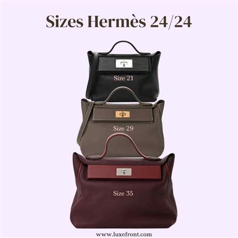 24/24 hermes sizes|hermes 24 24 21 bag.